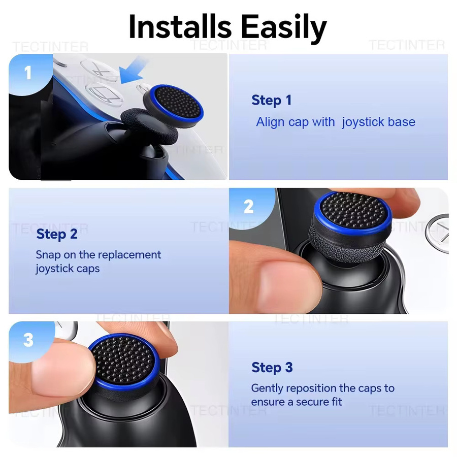 TECTINTER Silikon-Daumenkappen im 8er-Set für PS5 Portal und Nintendo Switch Oled sowie Lite Controller Analogstick-Abdeckungen - Bild 5
