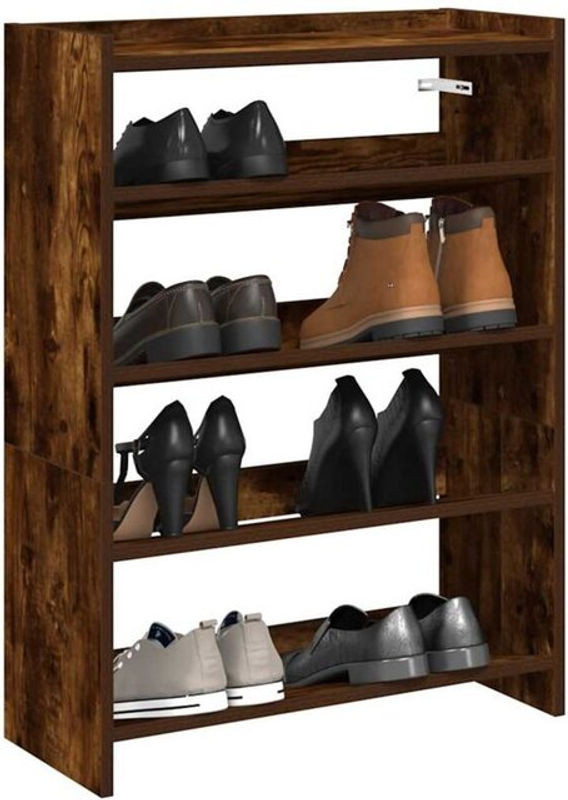 Schuhregal Vidaxl aus Holzwerkstoff in Räuchereiche Braun, B/T/H: 60 x 25 x 81 cm - Bild 1