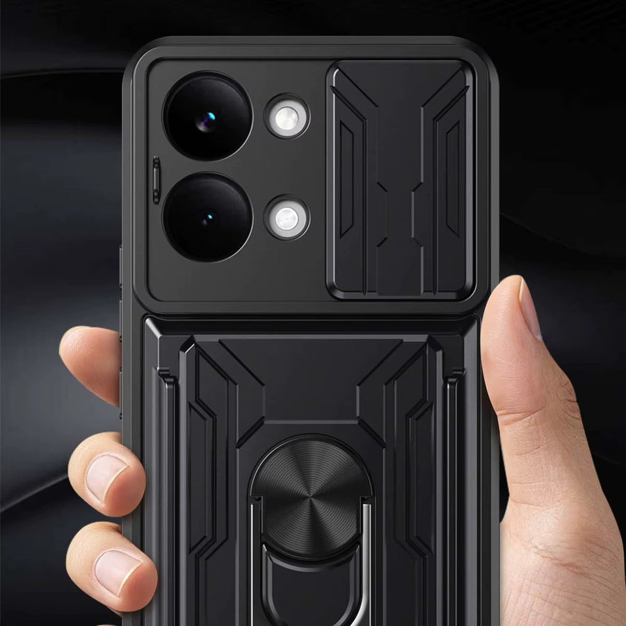 Robuste Schutzhülle für Xiaomi Mi Poco X8 Pro Max mit Kartenhalter-Slot-Abdeckung in Schwarz - Bild 5