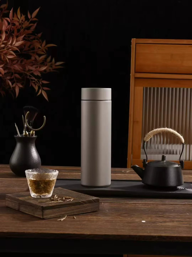 Xbees Camping Titan-Vakuumflasche in Grau, ultraleichte doppelwandige Thermoskanne für Kaffee und Wasser, 420 ml - Bild 4