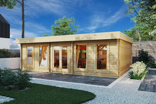 Gartenhaus Hansa B in der Ausführung 8 x 5 m als geräumiger Hobbyraum mit 38 m² Fläche - Bild 1