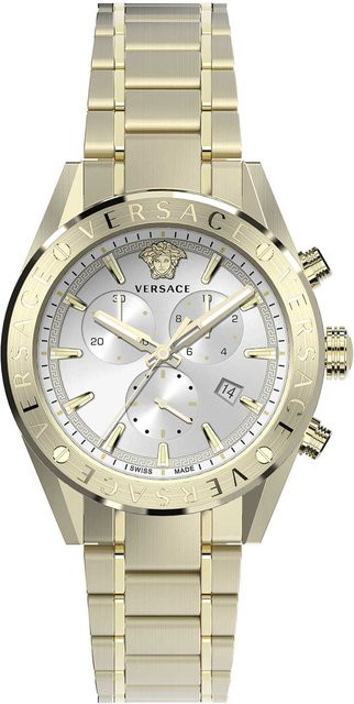 Versace V-Chronograph Herrenuhr, Quarz, Edelstahl, 45 mm, Silber, 5 ATM - Bild 1