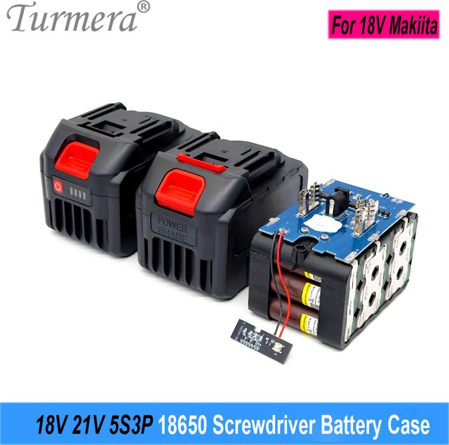 Turmera 18V 21V Schraubendreher-Batteriegehäuse 5S3P mit 15x 18650 Halter und Schweißnickel zum Ersetzen von 20V-Elektrobohrmaschinen - Bild 1