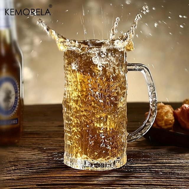 KEMORELA Bierglas mit mattierter Gletscher-Textur, transparent, 400 ml - Bild 1