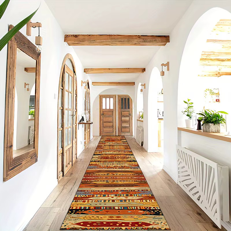 VIKAMA Boho Kilim Läufer Teppich Multicolour B/T: 300 x 60 x 1 cm für Küche, Flur und Schlafzimmer - Bild 3