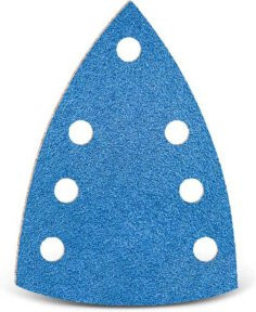 Menzer Klett-Schleifblätter für Holz und Metall, Körnung K80, 7-Loch, Farbe Blau, B: 15,0 cm x H: 10,0 cm x T: 1,5 cm - Bild 1