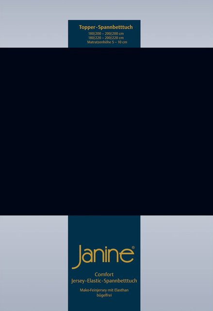 Janine Topper Spannbetttuch Elastic Jersey aus Baumwolle in Blau - Bild 1