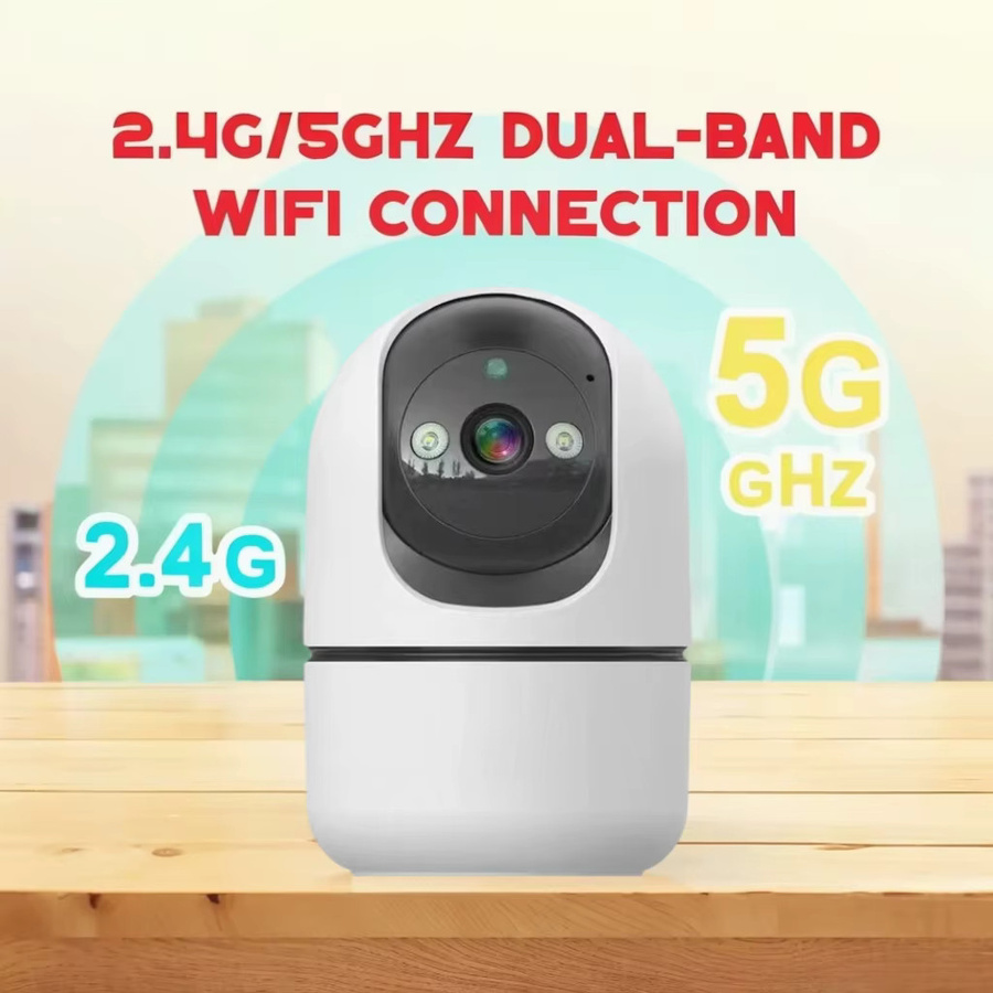 GEYUNE Tuya 5MP 5G WLAN IP-Kamera für den Innenbereich, drahtlose Sicherheitsüberwachungskamera mit Auto-Tracking, IR-Nachtsicht und 6-fach Zoom, Farbe: Weiß - Bild 2
