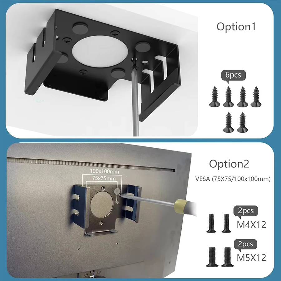 Metallhalterung für Apple Mac Mini M4 und M4 Pro 2024, Untertisch-Monitorhalterung Set aus Metall - Bild 5