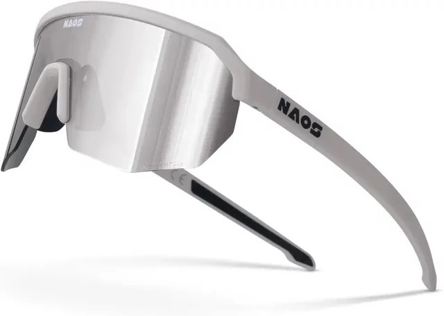 Naos Helbo Sonnenbrille, randlos, rund, Unisex, grau, weiß - Bild 1