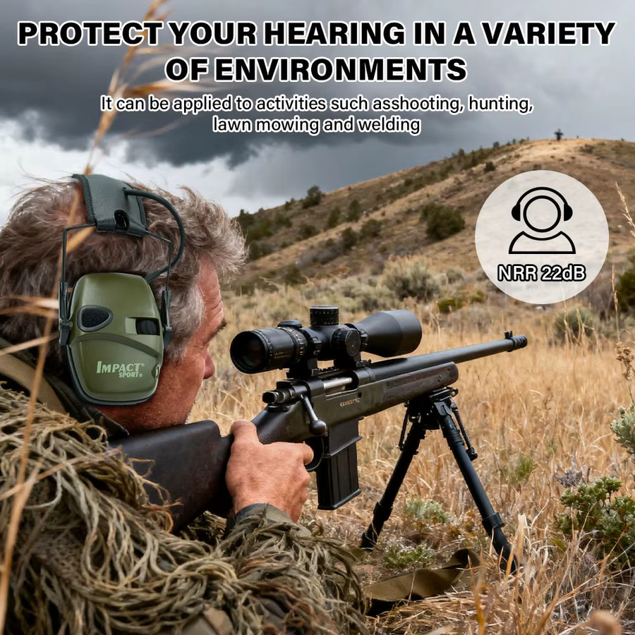 Aktives Over-Ear Schieß-Headset als elektronischer Gehörschutz für die Jagd in Schwarz oder Grün - Bild 5