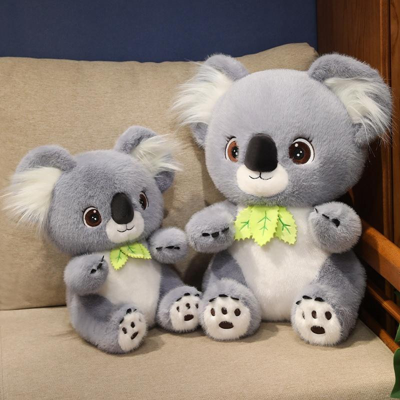 Grauer Koala Plüschtier mit Blättern - Bild 5
