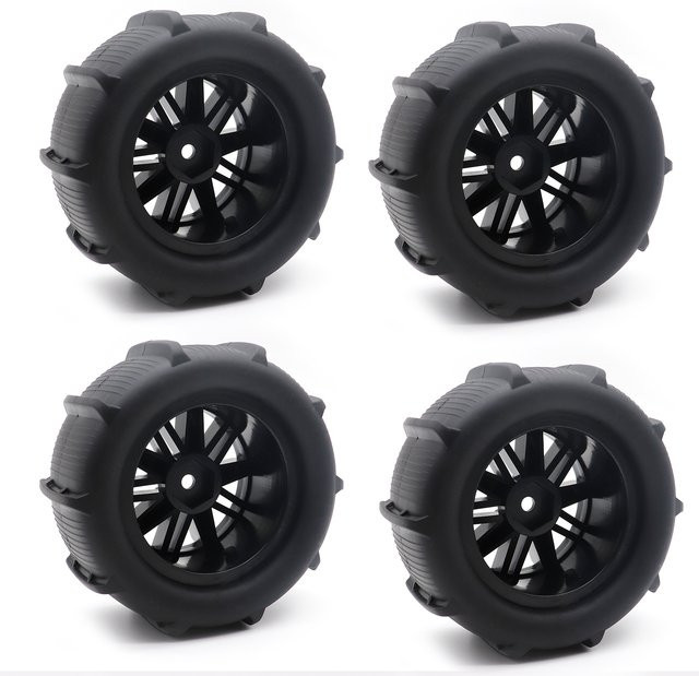 Brilliant Sechskant-Schnee- und Sandschlamm-Offroad-Buggy-Reifenrad, 1:18, Gummi, Schwarz - Bild 1