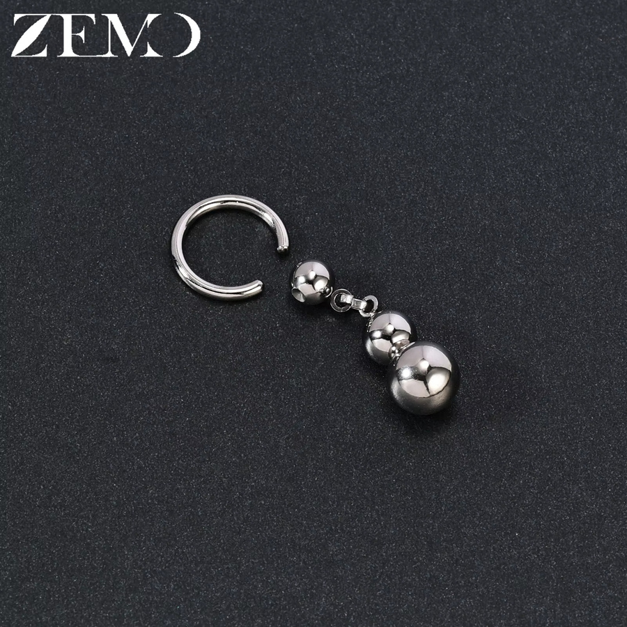 ZEMO Nippelringe Edelstahl, Silber, Unisex - Bild 2