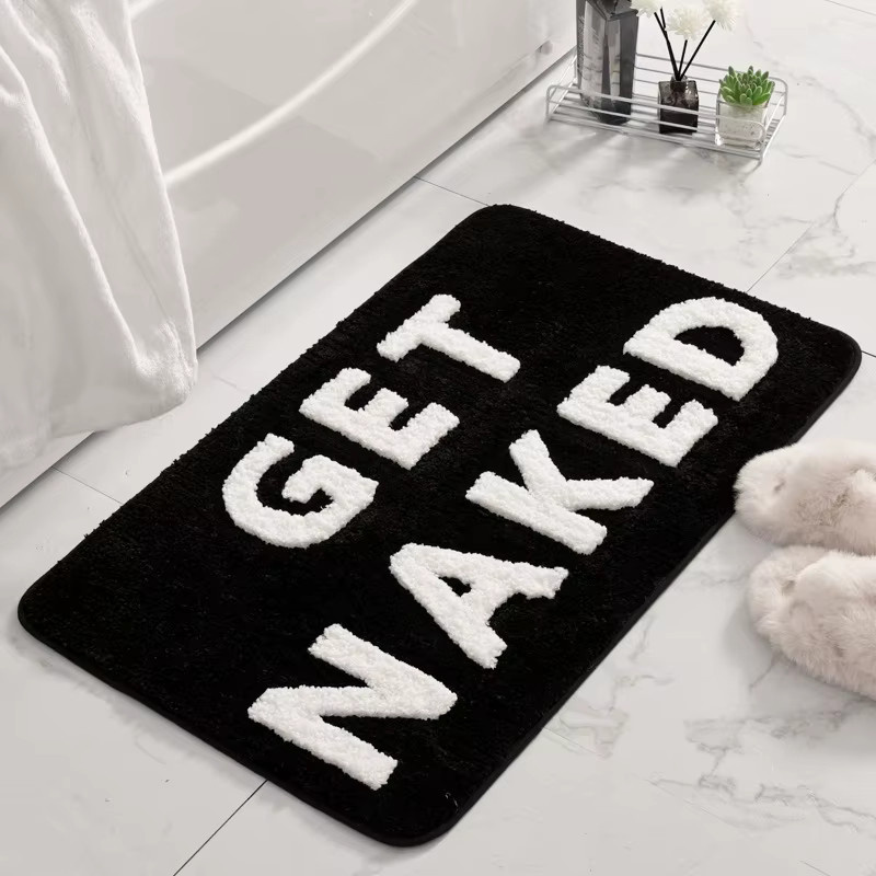 Rutschfeste Mikrofasern-Badematte in Schwarz-Weiß von inyahome mit Tier-Motiv, B/B/H: 80 x 50 x 0 cm - Bild 4