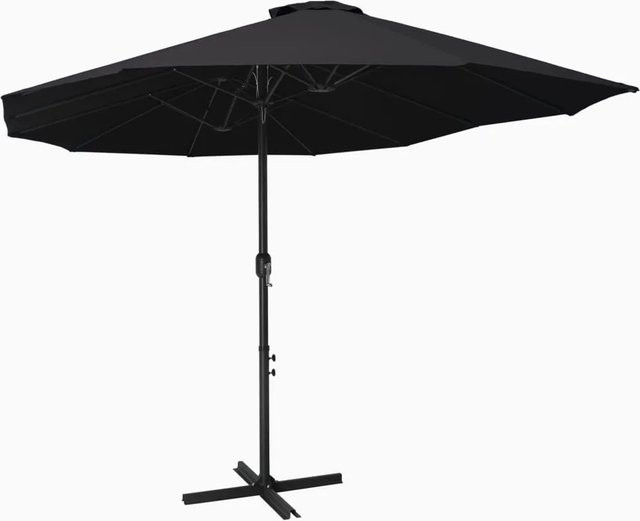 furnicato Sonnenschirm mit Aluminium-Mast in Schwarz, B: 460 cm, T: 270 cm - Bild 1