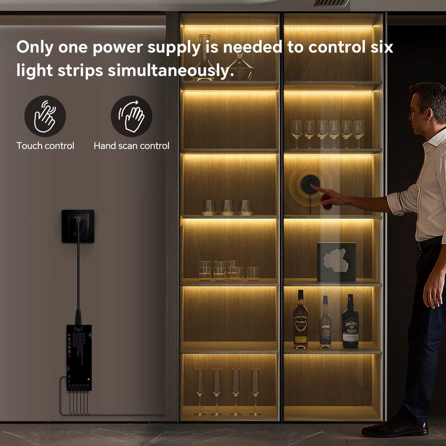 Rybakov COB LED Streifen Schwarz Dimmbar mit Touch-Funktion Warmweiß für Schrank, TV-Hintergrundbeleuchtung und Wanddekoration - Bild 5
