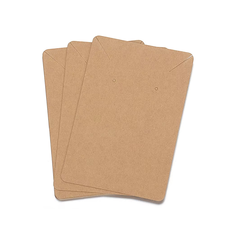 50 Stück MINGXUAN Kraftpapier Schmuck-Display-Karten für Ohrringe und Halsketten, B/H: 6 x 9 cm, in Braun, Weiß und Mehrfarbig - Bild 4