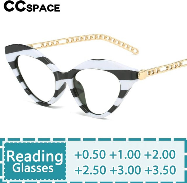 CCspace R57283 Lesebrille Cat Eye, Metall, Vollrand, Damen - Bild 1