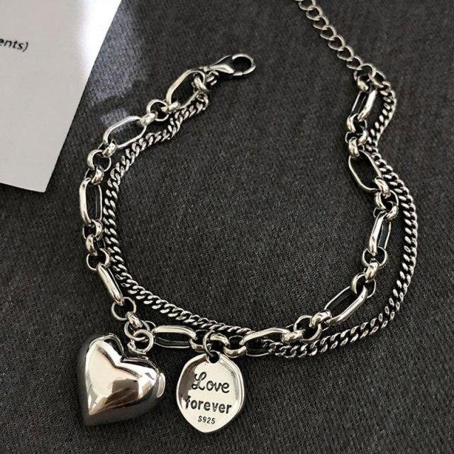 Allbestart Armband, 925 Silber, Liebesherz, Schwarz, Unisex - Bild 1