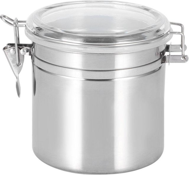 CosyHome Edelstahl Vorratsbehälter luftdicht für Kaffeebohnen, Tee, Zucker oder Müsli, Farbe: Weiß, B/T: 12,5 x 13,0 cm - Bild 1