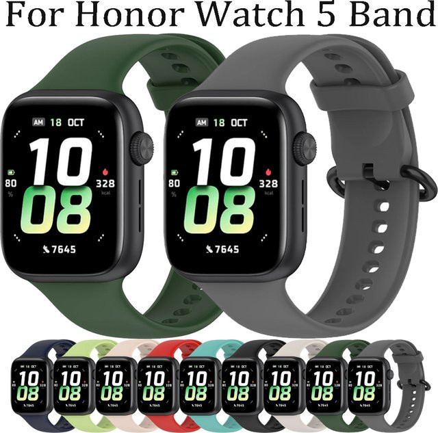Honor Uhrenarmband Silikon, Schwarz, Unisex, Honor Watch 5 - Bild 1
