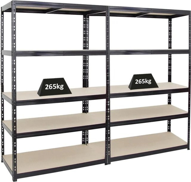 PROREGAL Schwerlastregal Giant Tiger 2er Set, Schwarz, 5-Ebenen, H x B x T: 200 x 120 x 60 cm - Bild 1