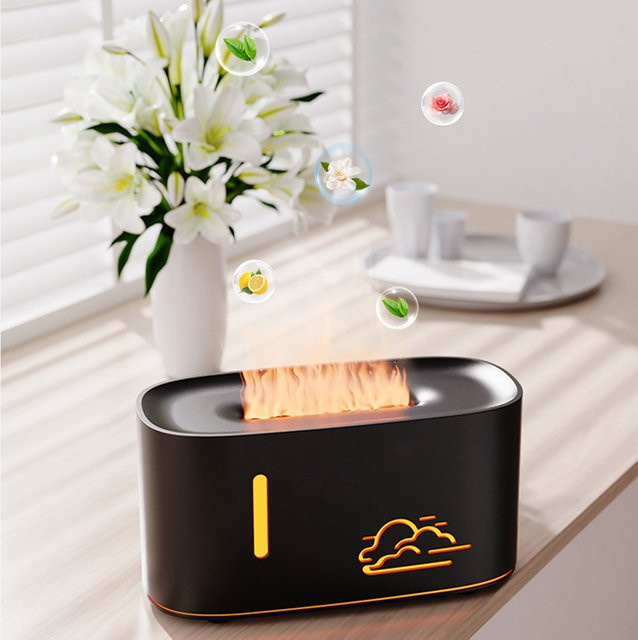 Seavidar Cloud Flame Aromatherapie-Maschine mit Nano-Zerstäubung und bunter Atmosphärenlampe in A30 Black - Bild 1