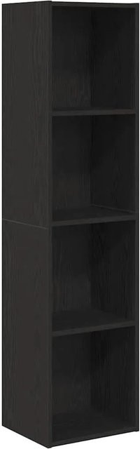 vidaXL Bücherregal in Schwarz und Eichen-Optik aus Holzwerkstoff für Wohnzimmer oder Büro, B/T/H: 143 x 30 x 36 cm - Bild 1
