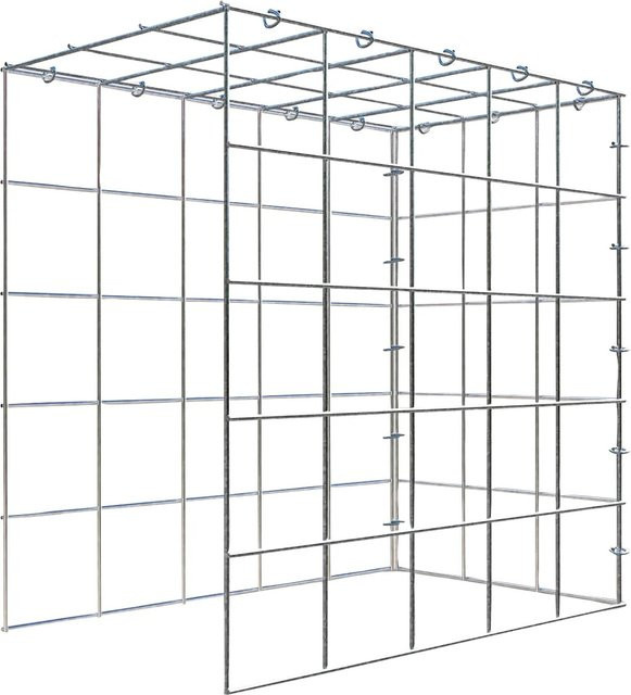 Gabiona C-Ring Anbaukorb Typ 4 in Silbergrau, Maschenweite 10 x 10 cm, B/T/H: 50 x 50 x 30 cm - Bild 1
