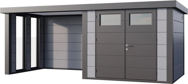 Telluria Gerätehaus Classico in Grau mit Lounge S Links und Fenster, B/H/T: 572 x 219 x 258 cm - Bild 1