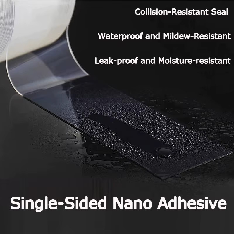 Einseitiges Nano-Klebeband mit Silikon-Antikollisionsstreifen, transparent und verstärkt - Bild 3