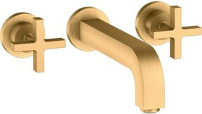 Hansgrohe Axor Citterio UP-3-L-Waschtischarmatur mit Kreuzgriff in Brushed Brass - Bild 1