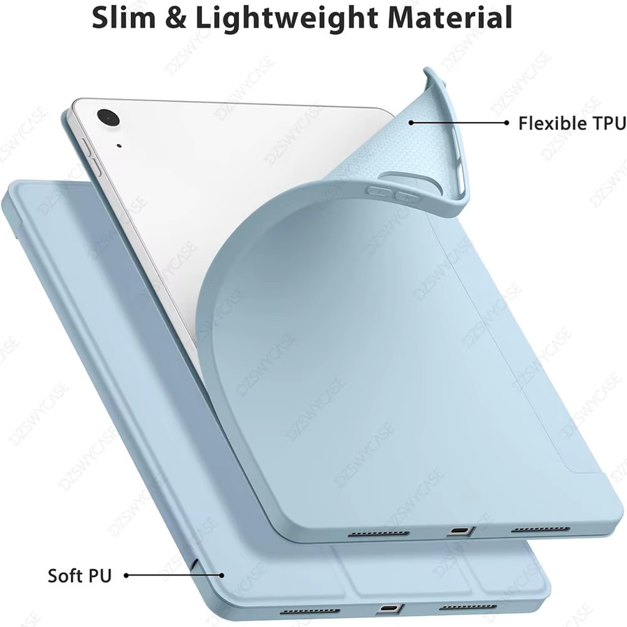 Weiche Silikonhülle für Apple iPad 11 Zoll (2025) und iPad 10. Generation 10,9 Zoll (2022) in Grau und Blau - Bild 3
