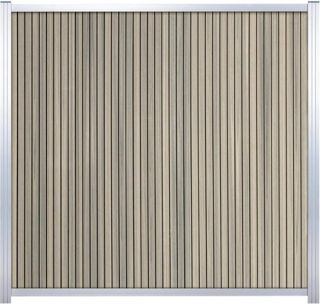 GartenLand WPC Zaun Set Shadowline Vertikal Sichtschutz in Amethystgrau mit Aluminium Silber, B/H: 175 x 180 cm - Bild 1