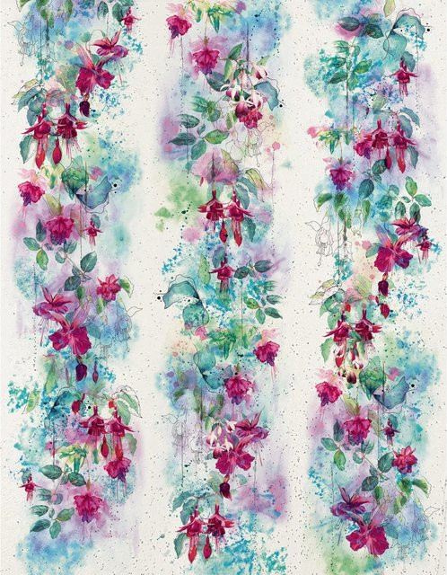 Marburg Vliestapete Blumen Crushed-Optik Modern Weiß Multicolour B: 270 cm x H: 210 cm - Bild 1