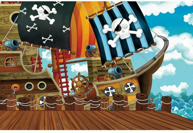 Piraten Schatz Weltkarte Wandteppich von JMG Household Supplies als Dekoration für Kindergeburtstage und Fotostudios, B: 85 cm, H: 75 cm - Bild 1