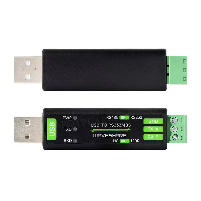 Spotpear Industrieller USB-zu-RS232/485-Seriell-UART-Konverter FT232RNL mit USB-C Anschluss in Schwarz - Bild 3