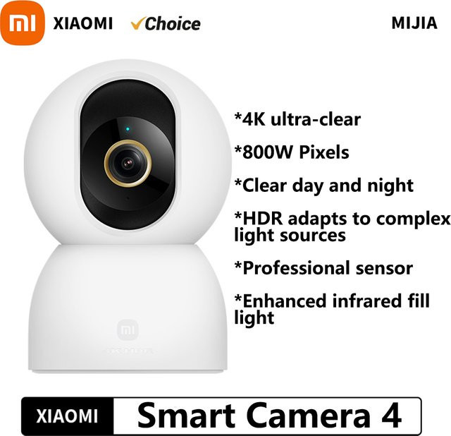 Xiaomi Smart Camera 4 Dual-Band Wi-Fi 4K HDR mit KI-Tracking, Nachtsicht und Zwei-Wege-Audio in Weiß - Bild 1