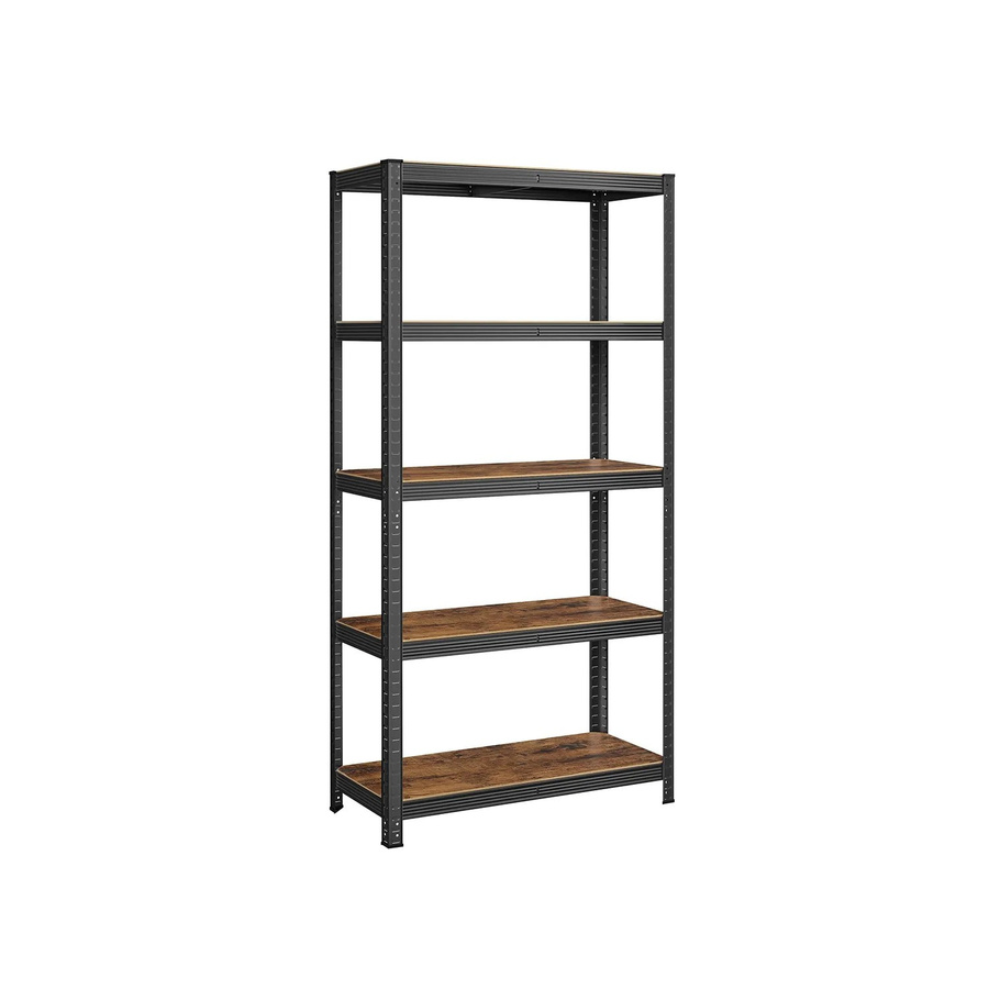 Songmics Lagerregal im Vintage-Stil aus Metall und Holzspanplatten in Braun-Schwarz, B/T/H: 40 x 40 x 180 cm - Bild 2