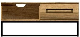TV-Schrank aus massiver Balkeneiche von Niehoff in Braun im Industrial Design mit Soft-Close-Schubladen - Bild 1