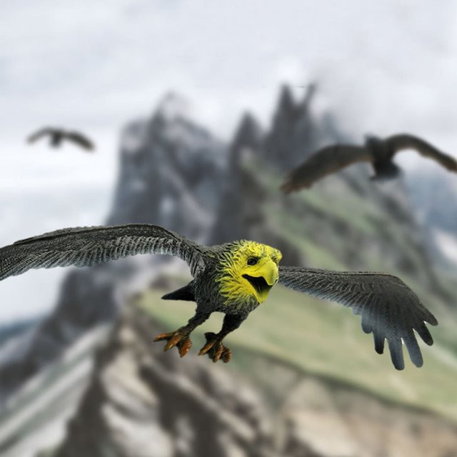 Realistische Adler-Statue als dekorative Vogelabschreckung für Garten und Innenhof, mehrfarbig, als Hängedekoration - Bild 1