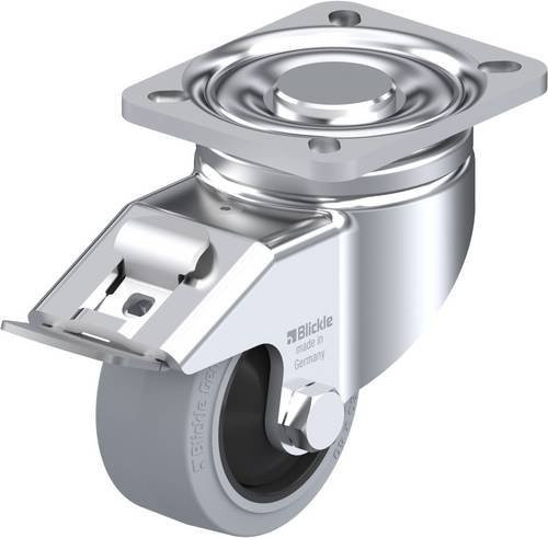 Blickle Lenkrolle LH-POEV 82KF-FI-SG mit Feststeller, Rad-Durchmesser: 80 mm, Tragfähigkeit: 170 kg, Farbe: Silber/Schwarz/Grau - Bild 1
