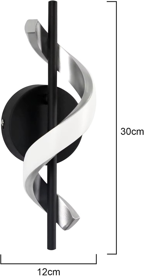 Moderne LED Wandleuchte in Schwarz mit Up-Down-Lichtfunktion für Flur, Schlafzimmer und Wohnzimmer, Warmweiß 3000K - Bild 3