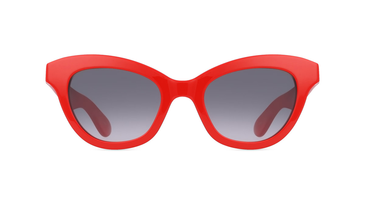 Alexander McQueen AM0391S Sonnenbrille Butterfly, Vollrand, Kunststoff, rot, grau, Damen - Bild 1
