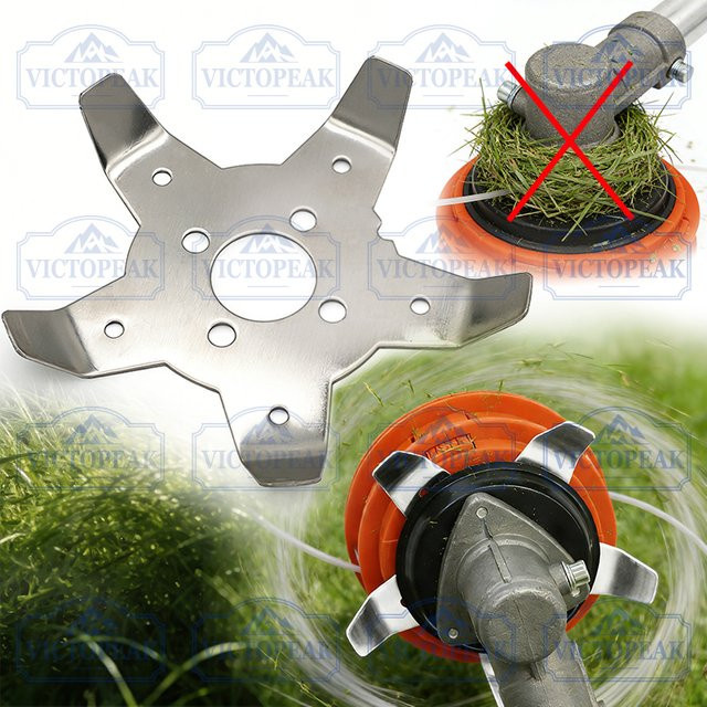 Victopeak Anti-Tangle-Klingen-Unkrautentferner-Set in Silber für Rasenmäher, Freischneider und Trimmer - Bild 1
