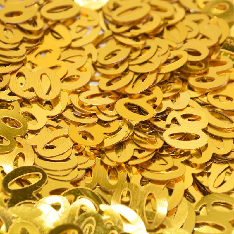 Goldene geometrische Pailletten Konfetti von ZQNYCY für Geburtstag und Party, 15 g pro Beutel - Bild 2