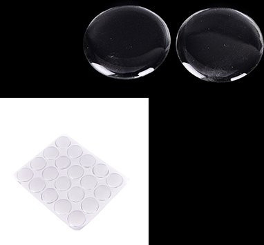 Velishy 100 Stück Runde 3D Kristall Klebe-Domes aus transparentem Epoxy-Harz für Flaschendeckel, Durchmesser: 2,54 cm - Bild 1