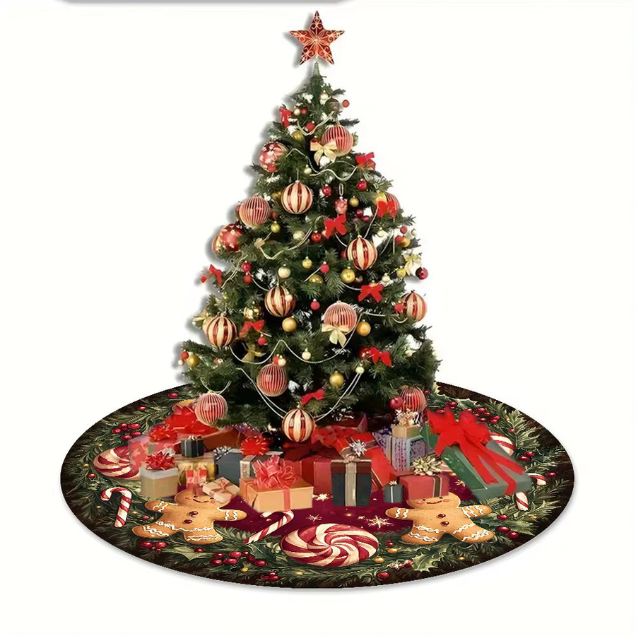 VIKAMA Weihnachtsbaumrock Lebkuchenmann in Mehrfarbig mit floralem Design - Bild 5