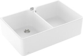 Villeroy & Boch Spülstein Doppelbecken C-plus aus Keramik in Weiß, Breite: 80 cm, Tiefe: 50 cm, Höhe: 2 cm - Bild 1